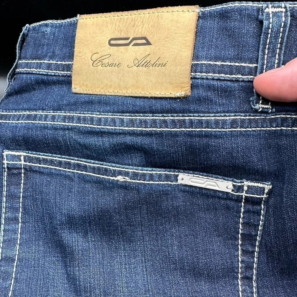 Cesare Attolini Dark Stretch Contrast Denim